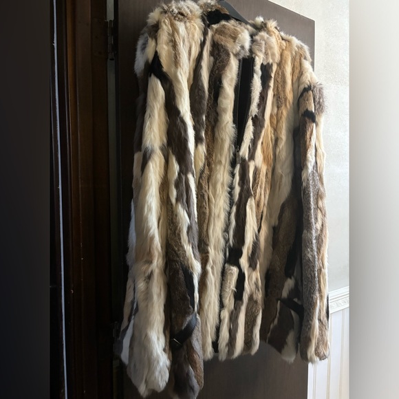 Y2K Vintage Ecko unlimited Long Hair Rabbit Hair Fur Coat 6XL Jacket - Picture 1 of 8